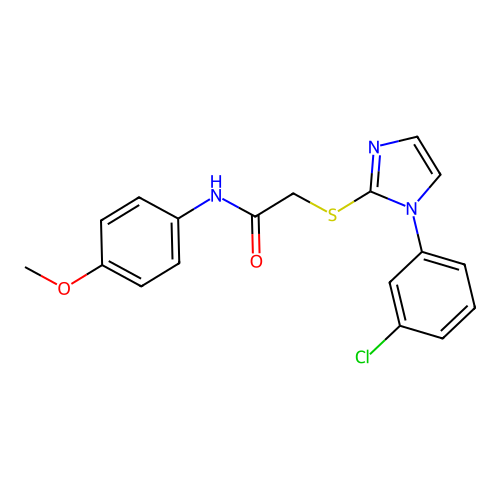 2-((1-(3-chlorophenyl)-1H-imidazol-2-yl)thio)-N-(4-methoxyphenyl)acetamide structure