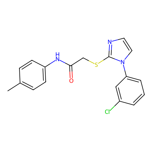 2-((1-(3-chlorophenyl)-1H-imidazol-2-yl)thio)-N-(p-tolyl)acetamide structure