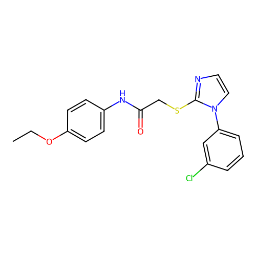 2-((1-(3-chlorophenyl)-1H-imidazol-2-yl)thio)-N-(4-ethoxyphenyl)acetamide structure