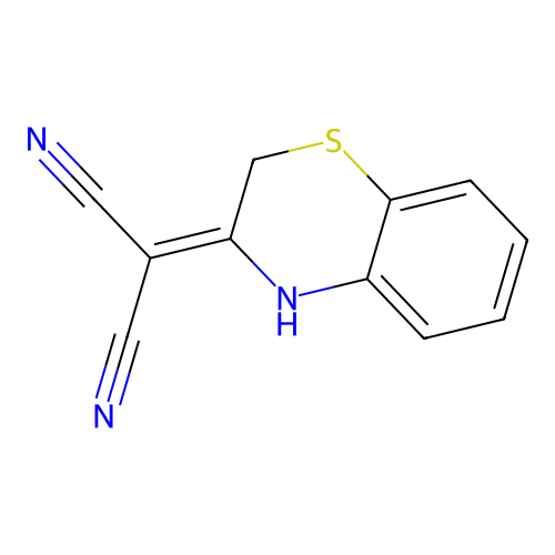 2-(4H-1,4-benzothiazin-3-ylidene)propanedinitrile structure