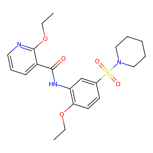 2-ethoxy-N-(2-ethoxy-5-piperidin-1-ylsulfonylphenyl)pyridine-3-carboxamide structure