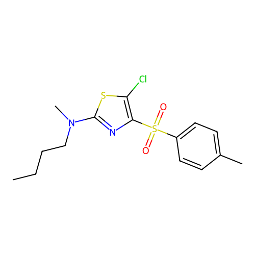 N-butyl-5-chloro-N-methyl-4-tosylthiazol-2-amine structure