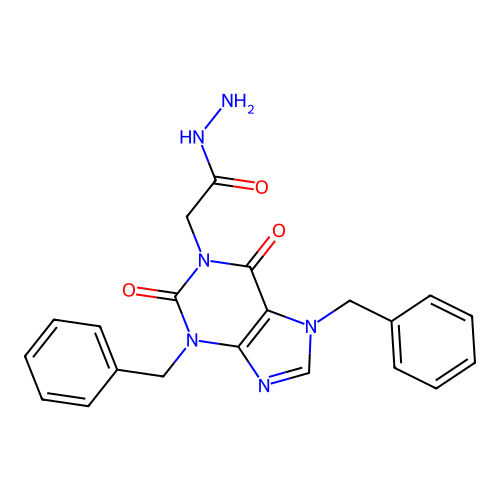 2-(3,7-dibenzyl-2,6-dioxo-2,3,6,7-tetrahydro-1H-purin-1-yl)acetohydrazide structure