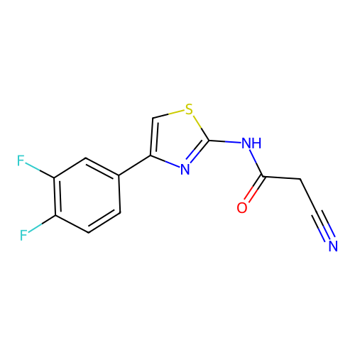 2-cyano-N-[4-(3,4-difluorophenyl)-1,3-thiazol-2-yl]acetamide structure