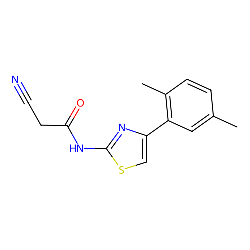 2-cyano-N-[4-(2,5-dimethylphenyl)-1,3-thiazol-2-yl]acetamide structure