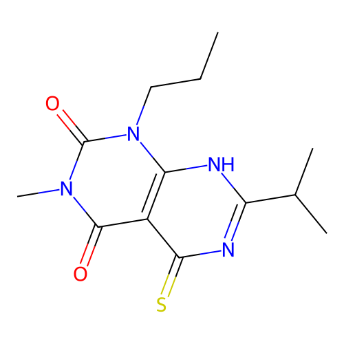 3-methyl-7-(propan-2-yl)-1-propyl-5-sulfanyl-1H,2H,3H,4H-[1,3]diazino[4,5-d]pyrimidine-2,4-dione structure