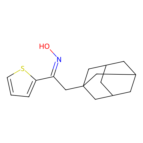 2-(Adamantan-1-yl)-1-(thiophen-2-yl)ethan-1-one oxime structure