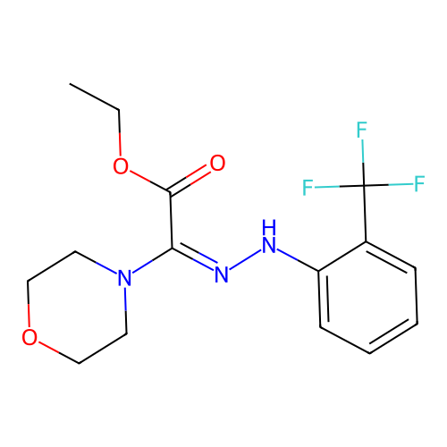 ethyl 2-(morpholin-4-yl)-2-{2-[2-(trifluoromethyl)phenyl]hydrazin-1-ylidene}acetate structure