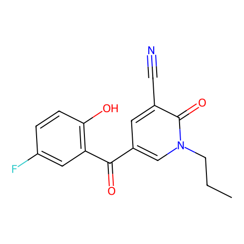 5-(5-Fluoro-2-hydroxybenzoyl)-2-oxo-1-propyl-1,2-dihydropyridine-3-carbonitrile structure