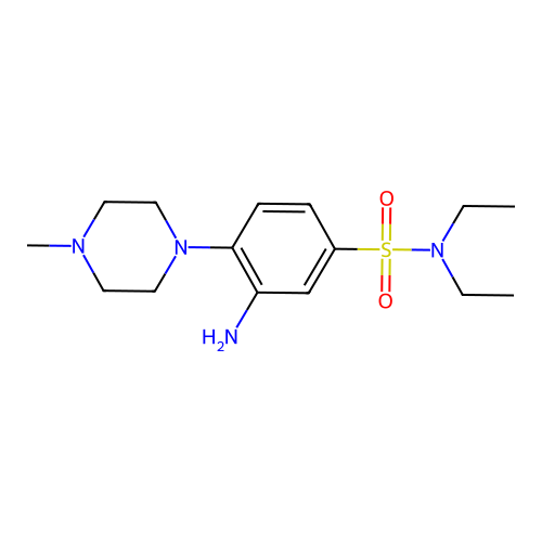 3-amino-N,N-diethyl-4-(4-methylpiperazin-1-yl)benzene-1-sulfonamide structure