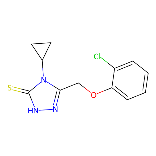 5-(2-chlorophenoxymethyl)-4-cyclopropyl-4H-1,2,4-triazole-3-thiol structure