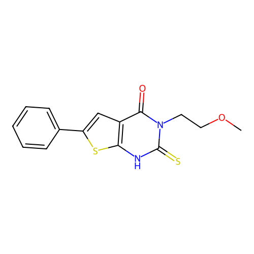 3-(2-methoxyethyl)-6-phenyl-2-sulfanyl-3H,4H-thieno[2,3-d]pyrimidin-4-one structure