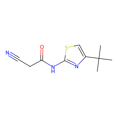 N-(4-tert-butyl-1,3-thiazol-2-yl)-2-cyanoacetamide structure