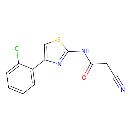 N-[4-(2-chlorophenyl)-1,3-thiazol-2-yl]-2-cyanoacetamide structure