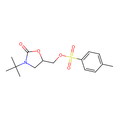 3-(1,1-Dimethylethyl)-5-((((4-methylphenyl)sulphonyl)oxy)methyl)oxazolidin-2-one structure