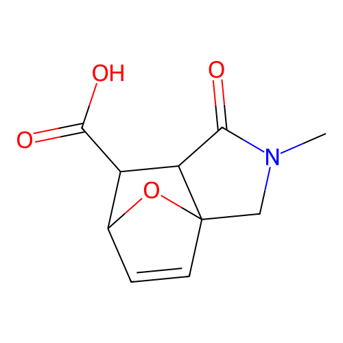 2-Methyl-1-oxo-1,2,3,6,7,7a-hexahydro-3a,6-epoxyisoindole-7-carboxylic acid structure