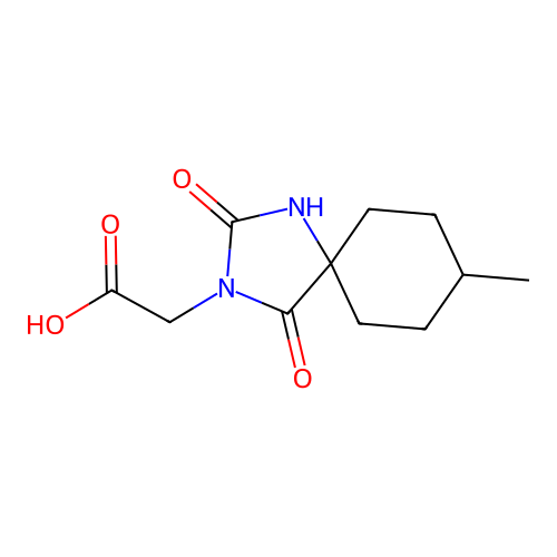 2-{8-Methyl-2,4-dioxo-1,3-diazaspiro[4.5]decan-3-yl}acetic acid structure