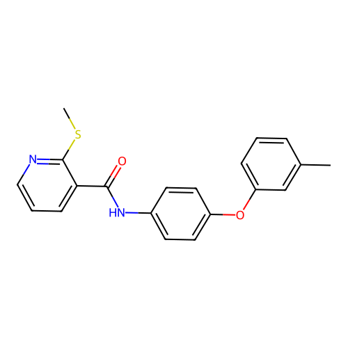 2-(Methylthio)-N-(4-(m-tolyloxy)phenyl)nicotinamide structure