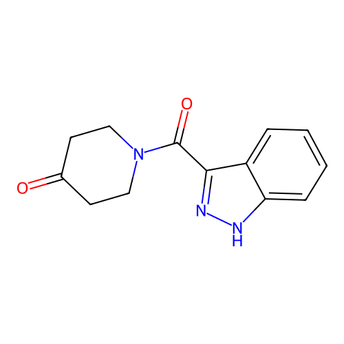 1-(1H-indazole-3-carbonyl)piperidin-4-one structure