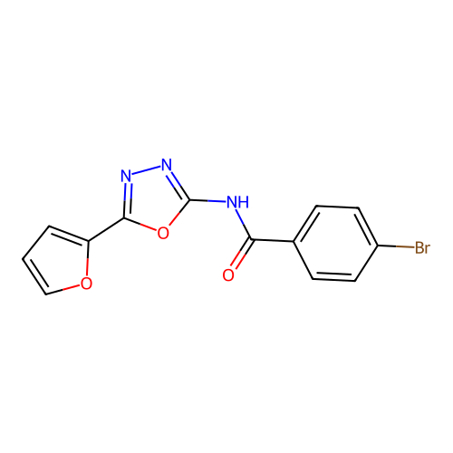 4-bromo-N-[5-(furan-2-yl)-1,3,4-oxadiazol-2-yl]benzamide structure