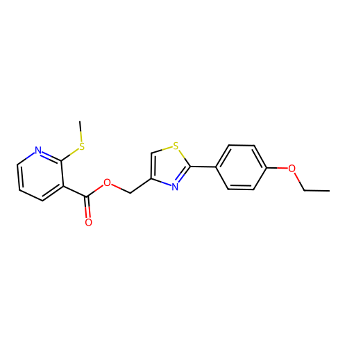 (2-(4-Ethoxyphenyl)thiazol-4-yl)methyl 2-(methylthio)nicotinate structure