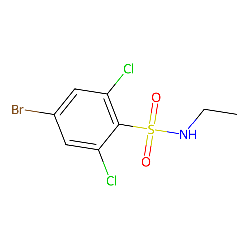 4-bromo-2,6-dichloro-N-ethylbenzene-1-sulfonamide structure