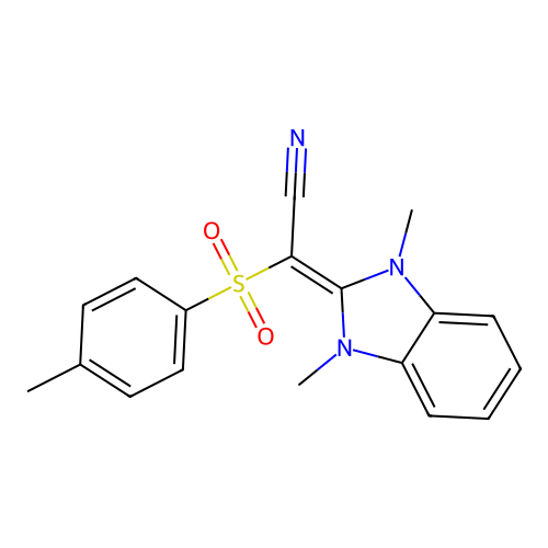 2-(1,3-Dimethylbenzimidazol-2-ylidene)-2-(4-methylphenyl)sulfonylacetonitrile structure