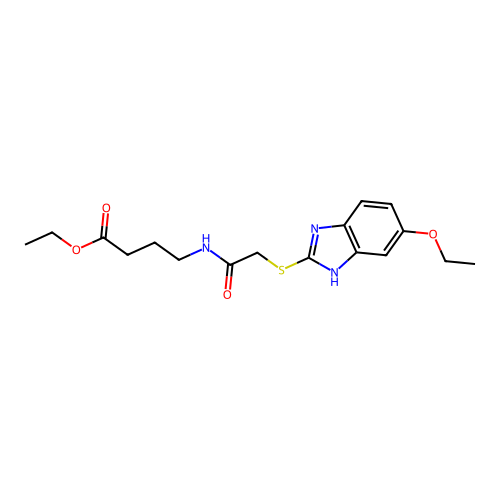 ethyl 4-[[2-[(6-ethoxy-1H-benzimidazol-2-yl)sulfanyl]acetyl]amino]butanoate structure