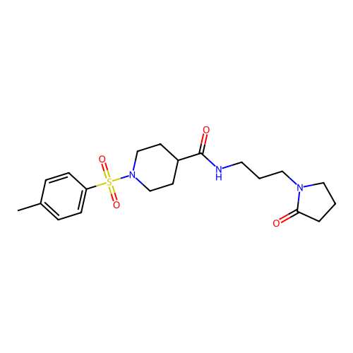1-(4-methylphenyl)sulfonyl-N-[3-(2-oxopyrrolidin-1-yl)propyl]piperidine-4-carboxamide structure