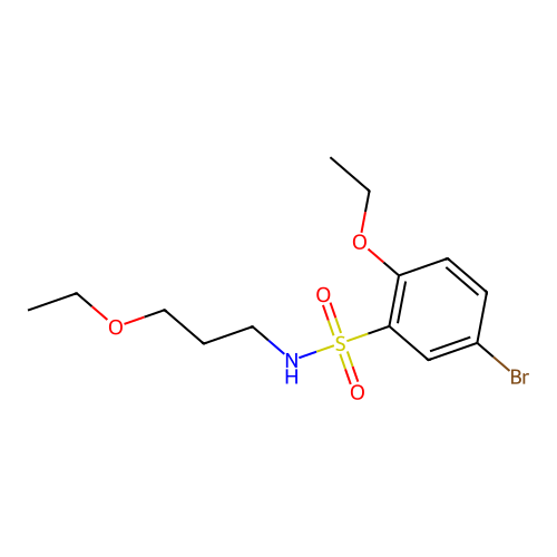 5-bromo-2-ethoxy-N-(3-ethoxypropyl)benzenesulfonamide structure