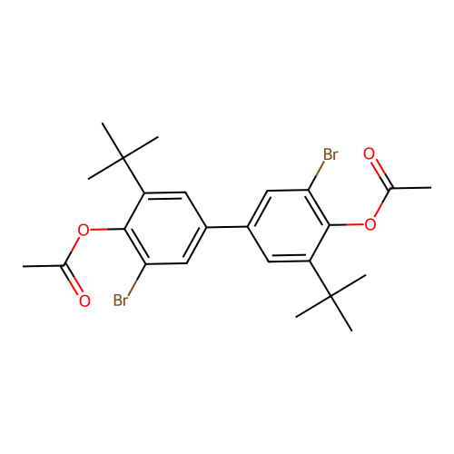 3,3'-Dibromo-5,5'-di-tert-butyl[1,1'-biphenyl]-4,4'-diyl diacetate structure
