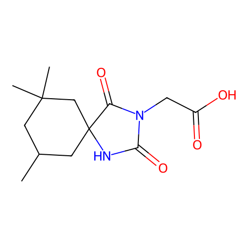 2-{7,7,9-Trimethyl-2,4-dioxo-1,3-diazaspiro[4.5]decan-3-yl}acetic acid structure