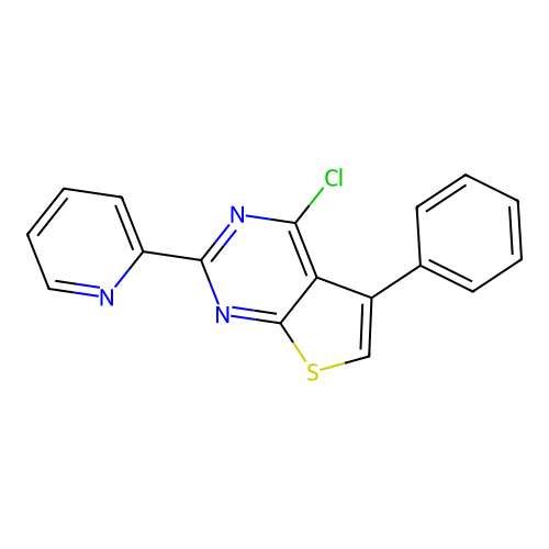 2-(4-Chloro-5-phenylthieno(2,3-d)pyrimidin-2-yl)pyridine structure