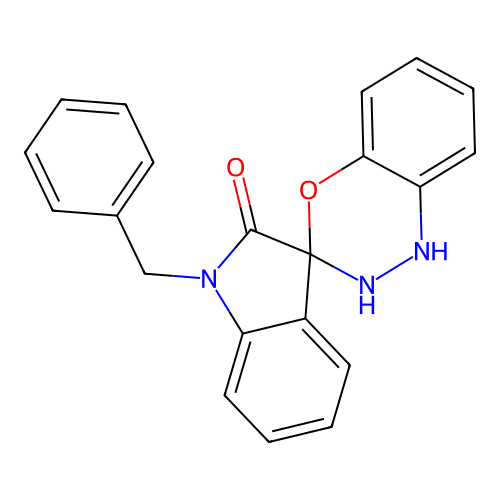 1'-(Phenylmethyl)-2'-spiro[1,2-dihydro-4,1,2-benzoxadiazine-3,3'-indole]one structure