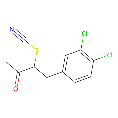 {1-[(3,4-Dichlorophenyl)methyl]-2-oxopropyl}thiocarbonitrile structure