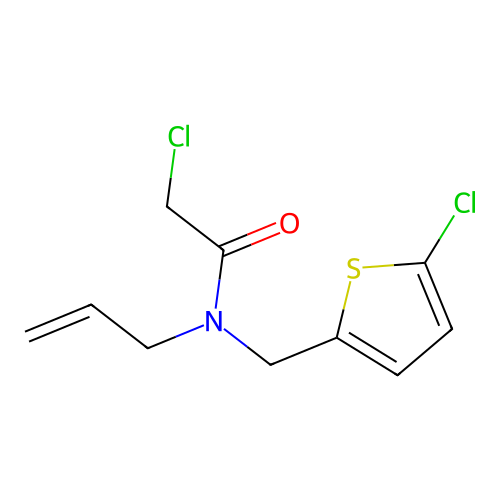 N-allyl-2-chloro-N-[(5-chlorothien-2-yl)methyl]acetamide structure