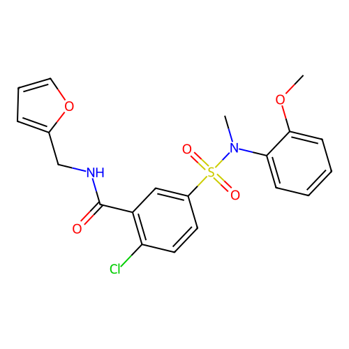 2-chloro-N-(furan-2-ylmethyl)-5-[(2-methoxyphenyl)-methylsulfamoyl]benzamide structure