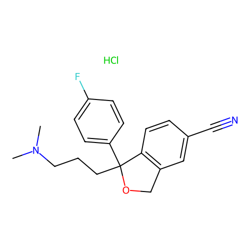 Citalopram hydrochloride structure
