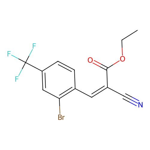 Ethyl 3-[2-bromo-4-(trifluoromethyl)phenyl]-2-cyano-2-propenoate structure