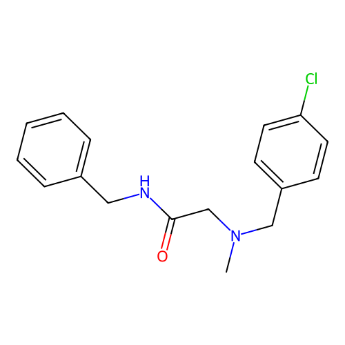 N-benzyl-2-[(4-chlorophenyl)methyl-methylamino]acetamide structure