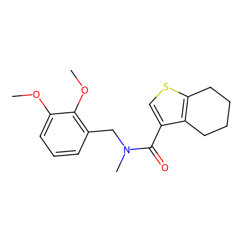 N-[(2,3-dimethoxyphenyl)methyl]-N-methyl-4,5,6,7-tetrahydro-1-benzothiophene-3-carboxamide structure