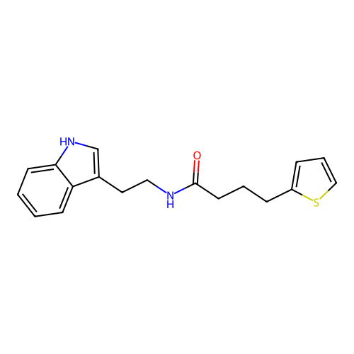 N-[2-(1H-indol-3-yl)ethyl]-4-thiophen-2-ylbutanamide structure