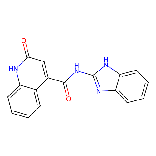 N-(1,3-dihydro-2H-benzimidazol-2-ylidene)-2-hydroxyquinoline-4-carboxamide structure