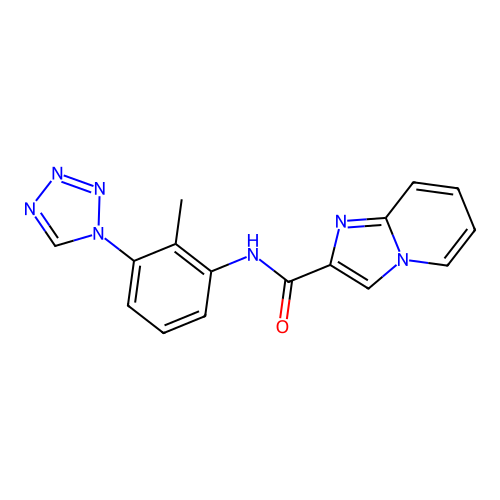 N-[2-methyl-3-(tetrazol-1-yl)phenyl]imidazo[1,2-a]pyridine-2-carboxamide structure