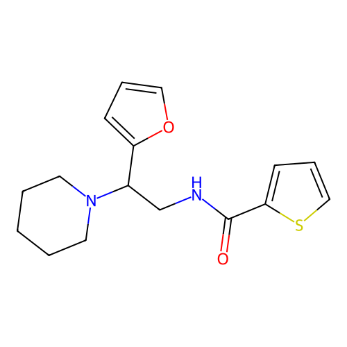 N-[2-(furan-2-yl)-2-(piperidin-1-yl)ethyl]thiophene-2-carboxamide structure