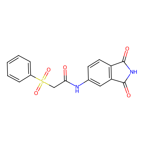 2-(benzenesulfonyl)-N-(1,3-dioxoisoindol-5-yl)acetamide structure