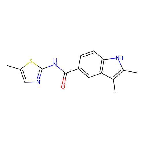 2,3-dimethyl-N-(5-methyl-1,3-thiazol-2-yl)-1H-indole-5-carboxamide structure