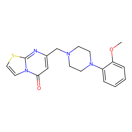 7-[[4-(2-methoxyphenyl)piperazin-1-yl]methyl]-[1,3]thiazolo[3,2-a]pyrimidin-5-one structure