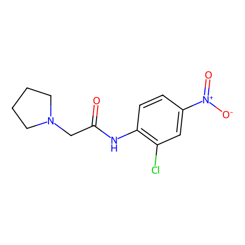 N-(2-chloro-4-nitrophenyl)-2-pyrrolidin-1-ylacetamide structure
