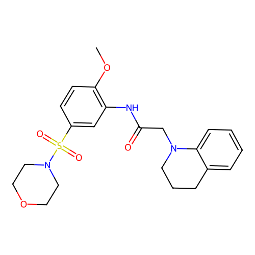 2-(3,4-dihydro-2H-quinolin-1-yl)-N-(2-methoxy-5-morpholin-4-ylsulfonylphenyl)acetamide structure
